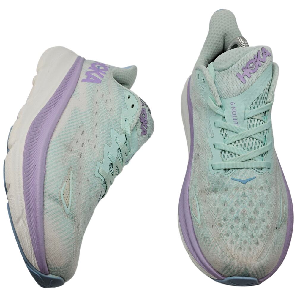 Hoka One One Clifton 9 Wide Sunlit Ocean Lilac Mist Womens 9D Wide (UK 7.5) Shoe